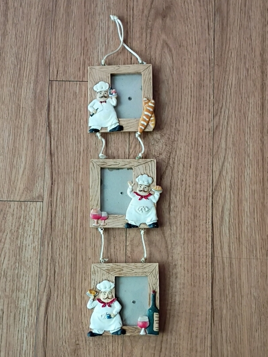 Other - Chef-Themed Hanging Photo Frame Trio in White and Brown